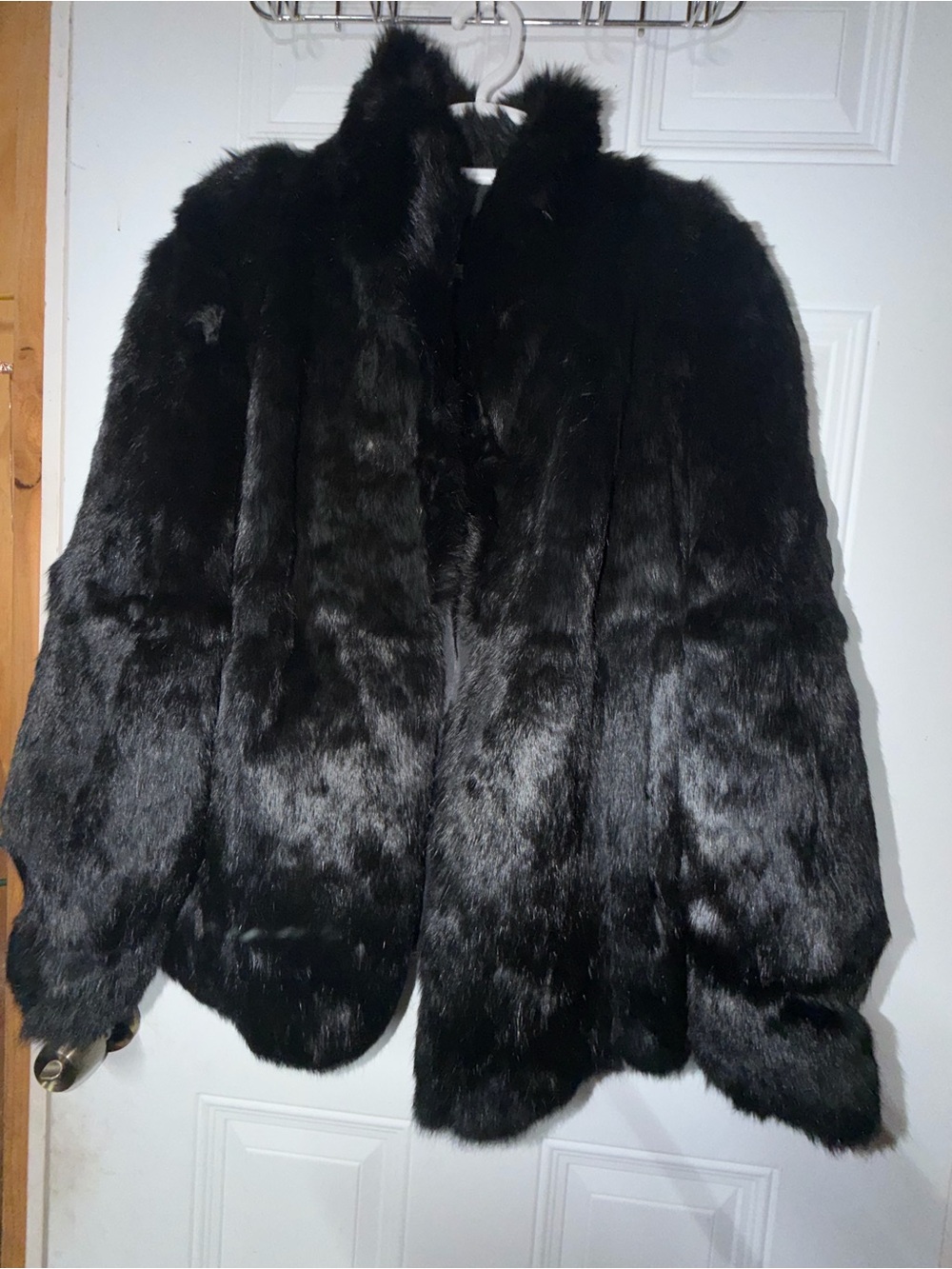 Black Teddy  rabbit Jacket - Luxurious Plush Coat
